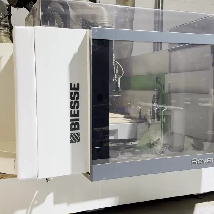 Our Biesse CNC routing a door from solid HDF